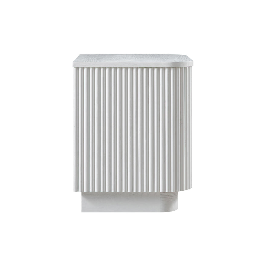 Maru 2-Drawer Bedside Table, Washed White
