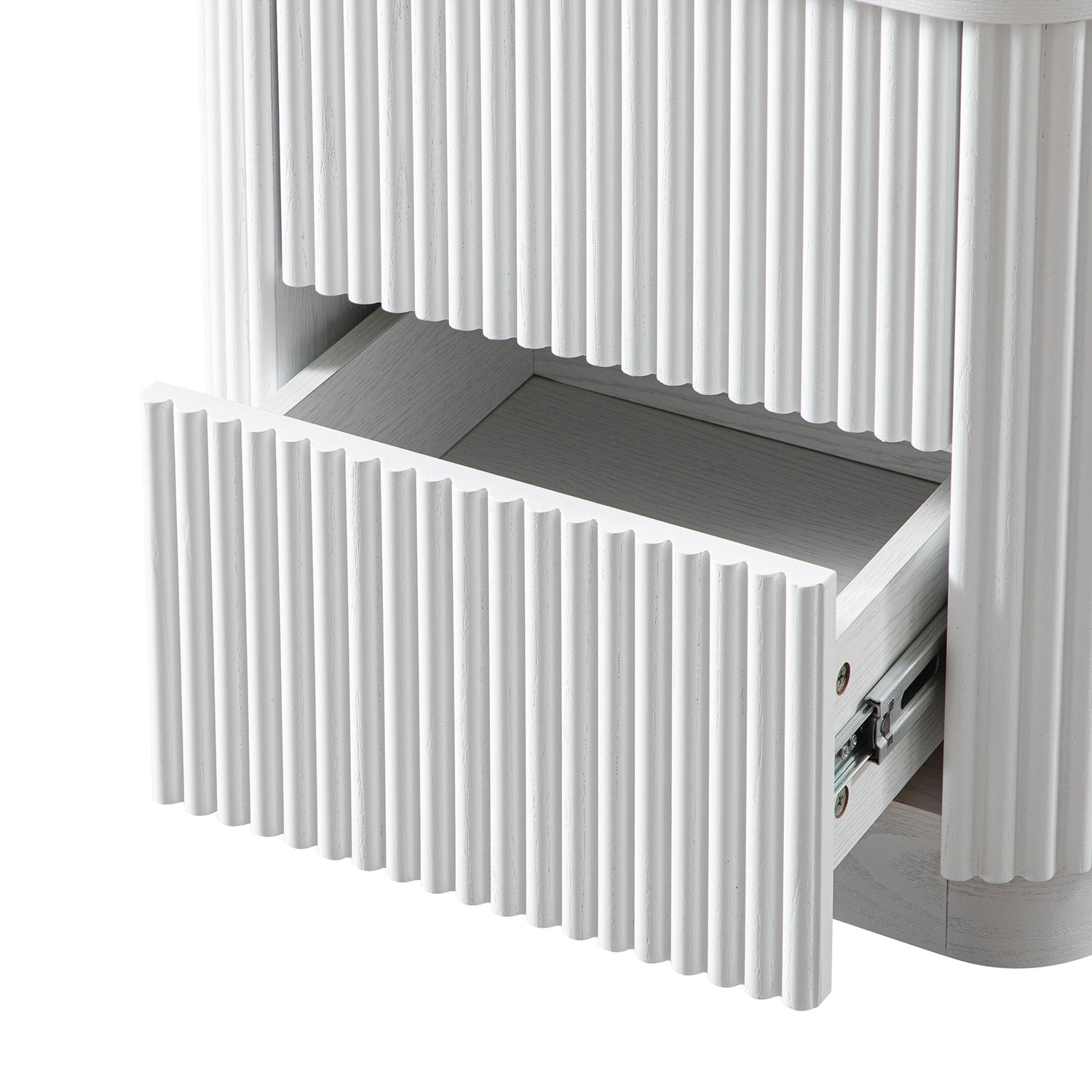 Maru 2-Drawer Bedside Table, Washed White