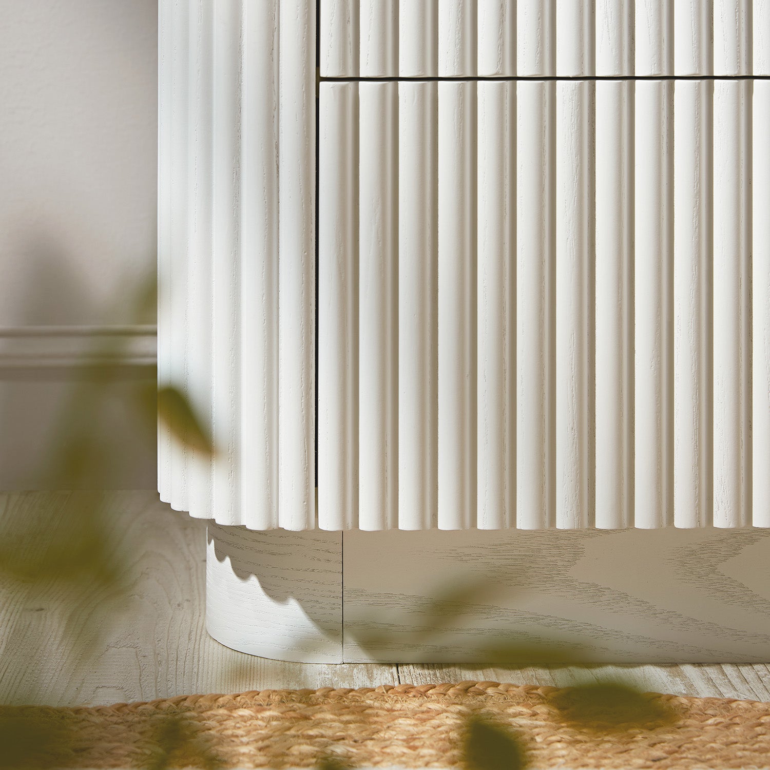 Maru 2-Drawer Bedside Table, Washed White