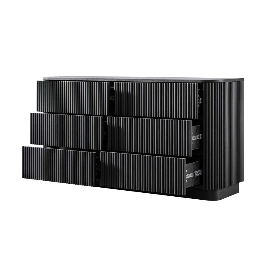 Maru Chest of 6 Drawers, Black