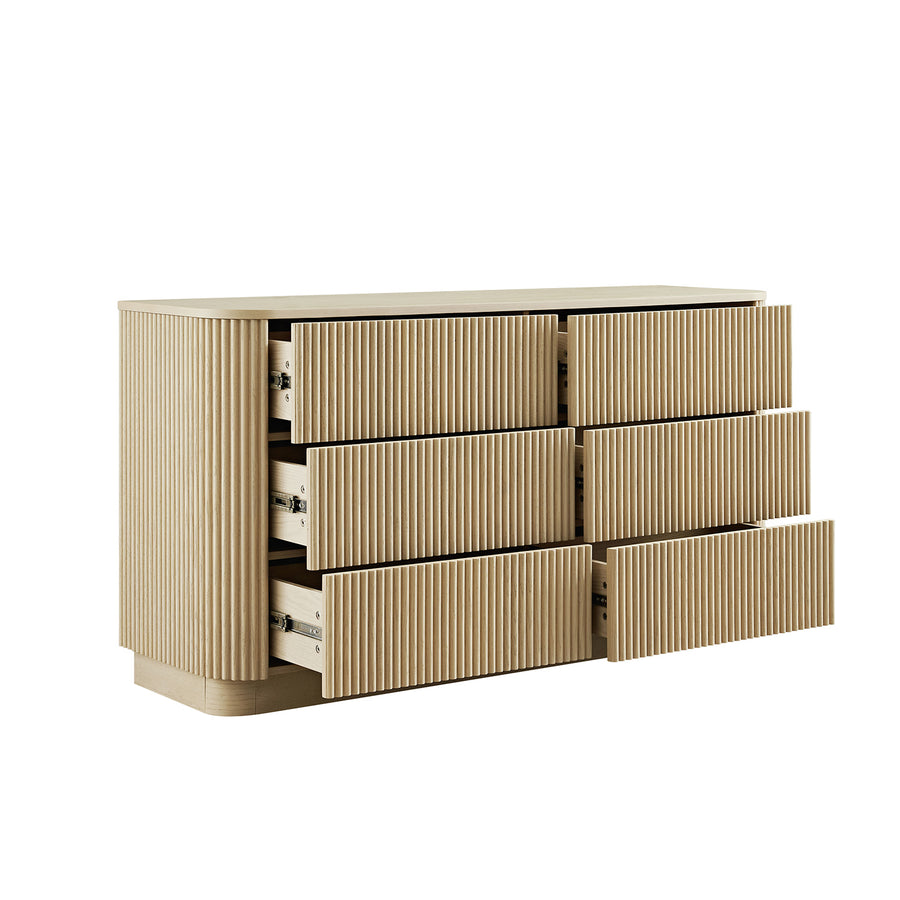 Maru Chest of 6 Drawers, Greige Oak - daals