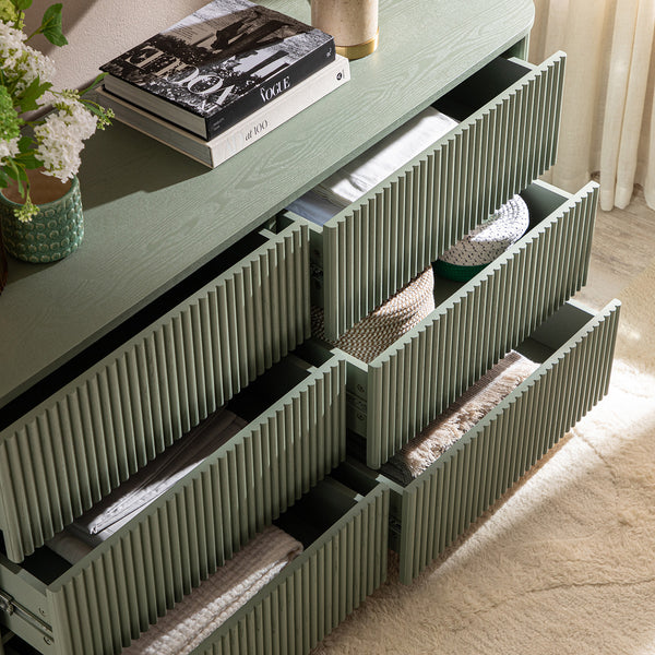 Maru Chest of 6 Drawers, Sage Green