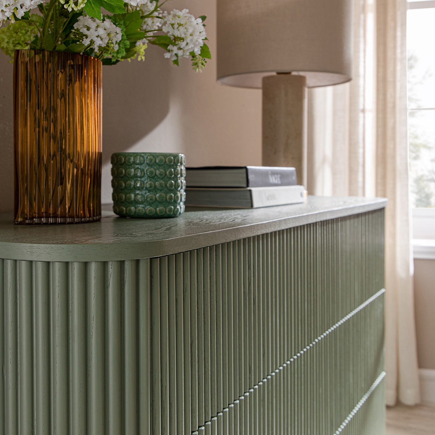 Maru Chest of 6 Drawers, Sage Green