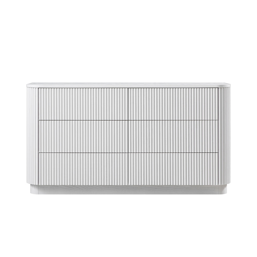Maru Chest of 6 Drawers, Washed White