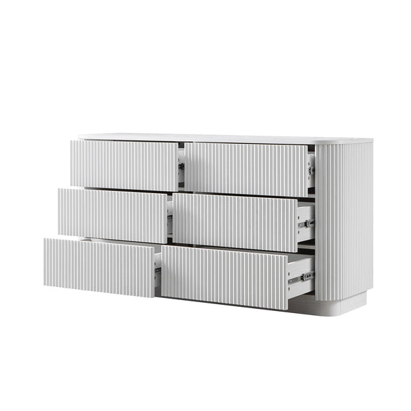 Maru Chest of 6 Drawers, Washed White