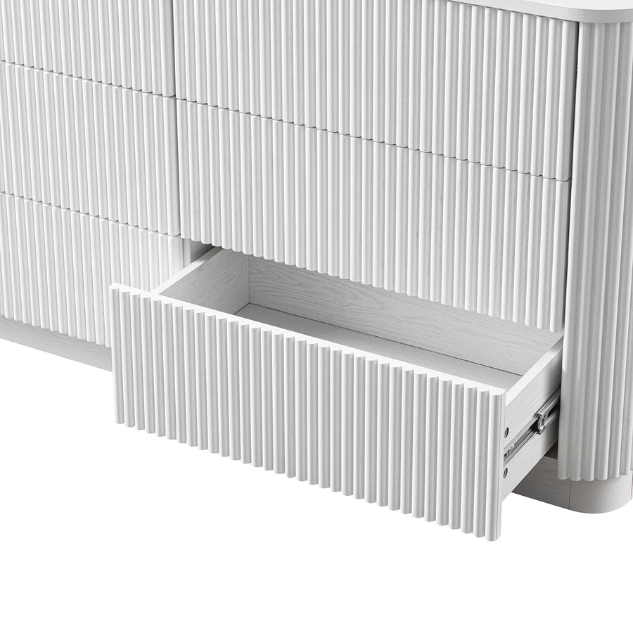 Maru Chest of 6 Drawers, Washed White