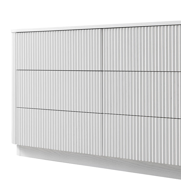 Maru Chest of 6 Drawers, Washed White