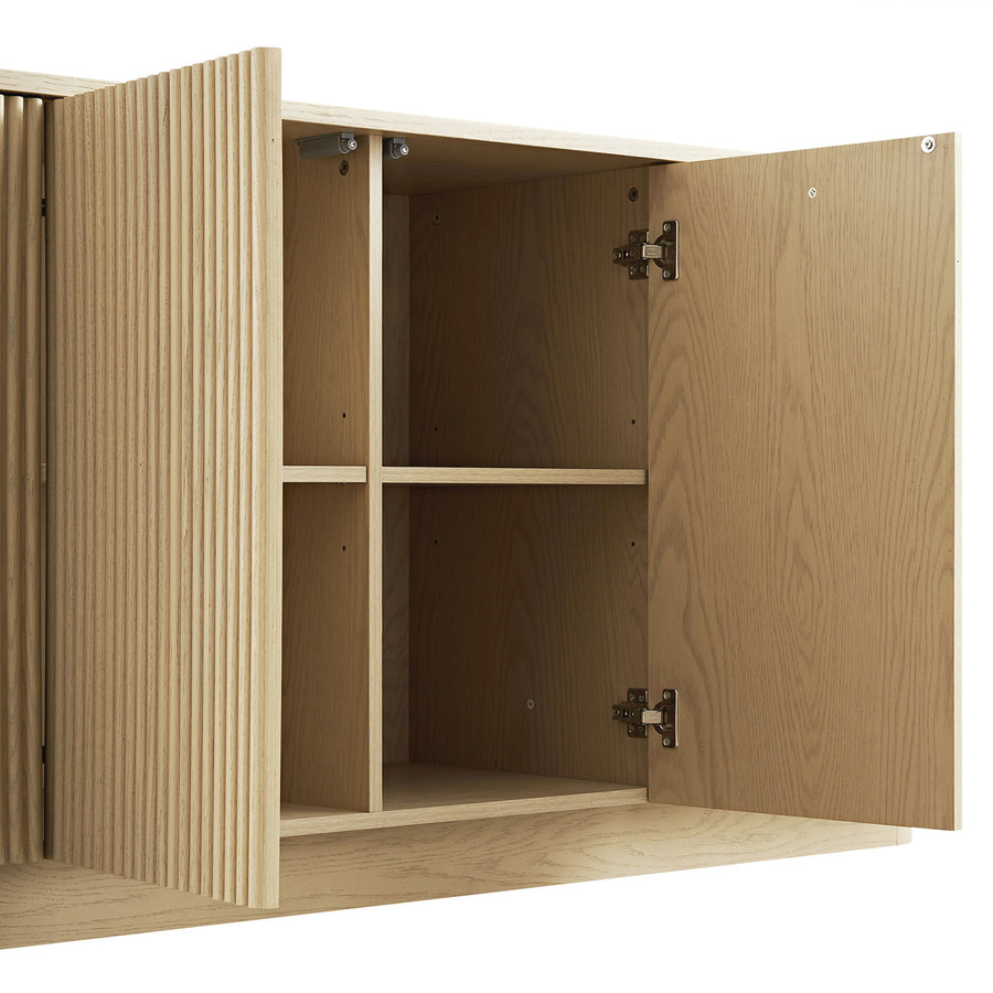 Maru Large 4-Door Sideboard, Greige Oak