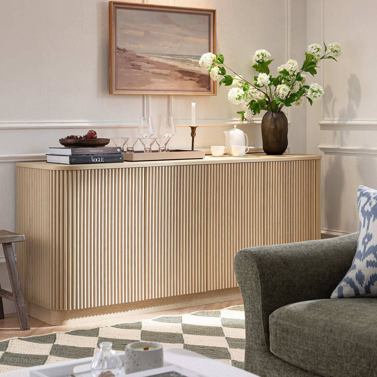 Maru Large 4-Door Sideboard, Greige Oak - daals