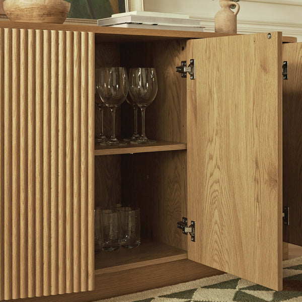 Maru Large 4-Door Sideboard, Oak