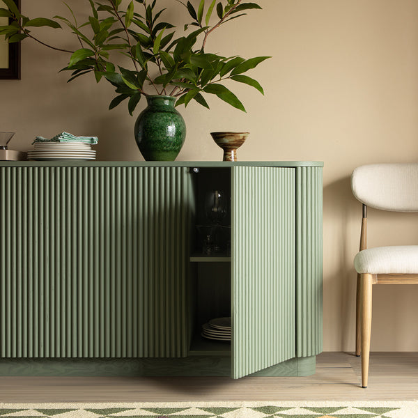 Maru Large 4-Door Sideboard, Sage Green
