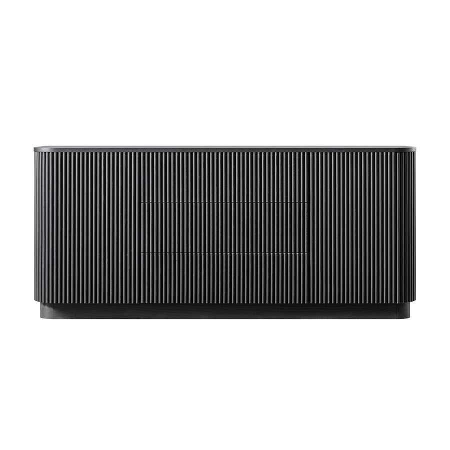 Maru Large 2-Door Sideboard with Drawers, Black