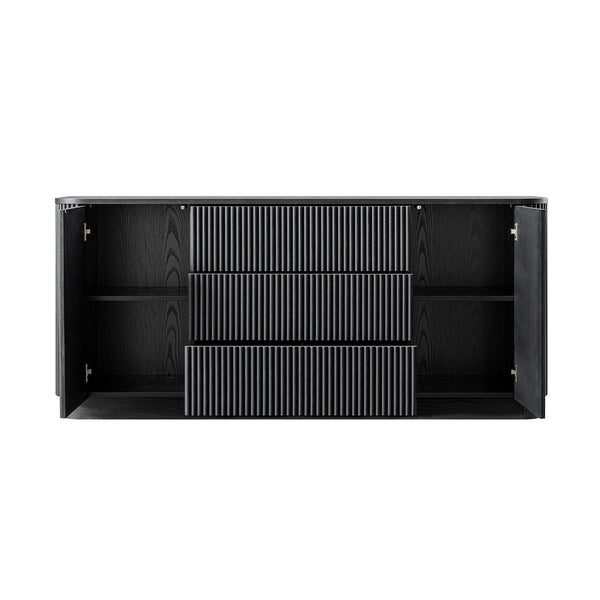 Maru Large 2-Door Sideboard with Drawers, Black