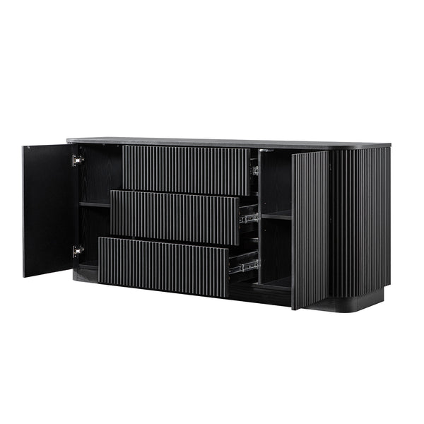 Maru Large 2-Door Sideboard with Drawers, Black