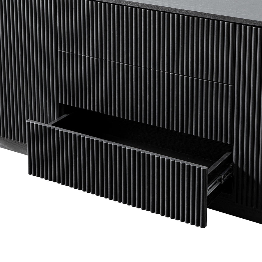 Maru Large 2-Door Sideboard with Drawers, Black