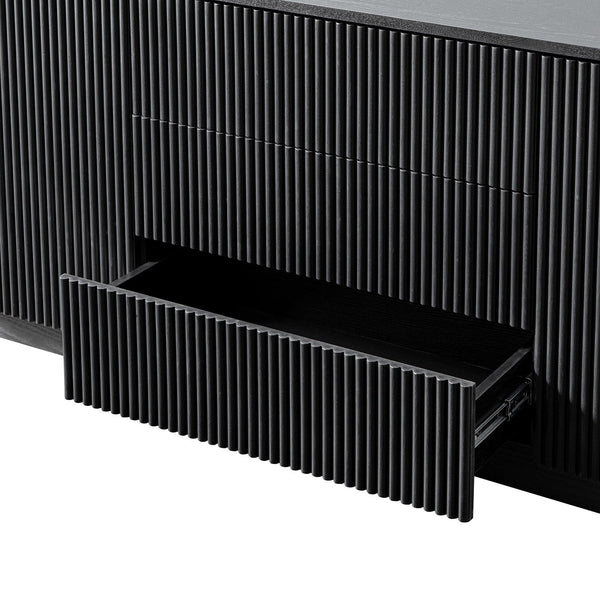 Maru Large 2-Door Sideboard with Drawers, Black