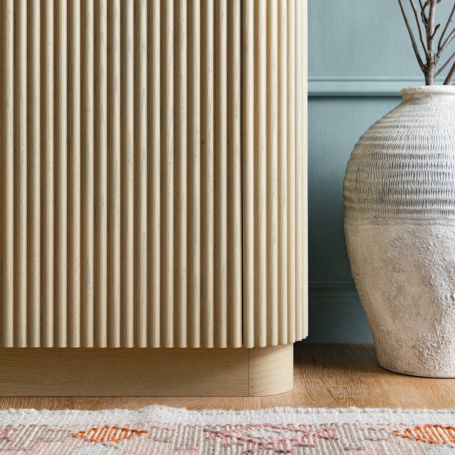 Maru Large 2-Door Sideboard with Drawers, Greige Oak