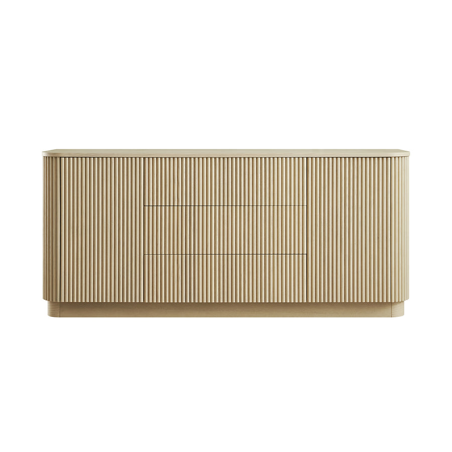 Maru Large 2-Door Sideboard with Drawers, Greige Oak