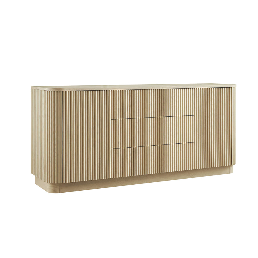 Maru Large 2-Door Sideboard with Drawers, Greige Oak