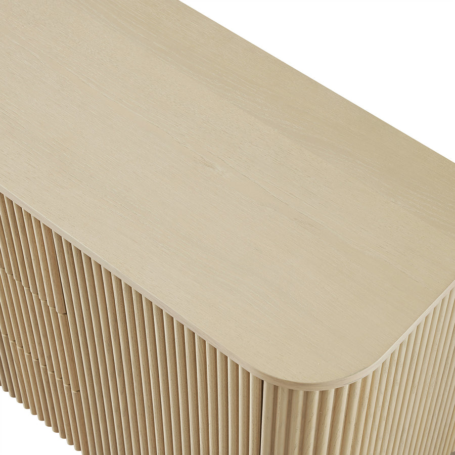 Maru Large 2-Door Sideboard with Drawers, Greige Oak