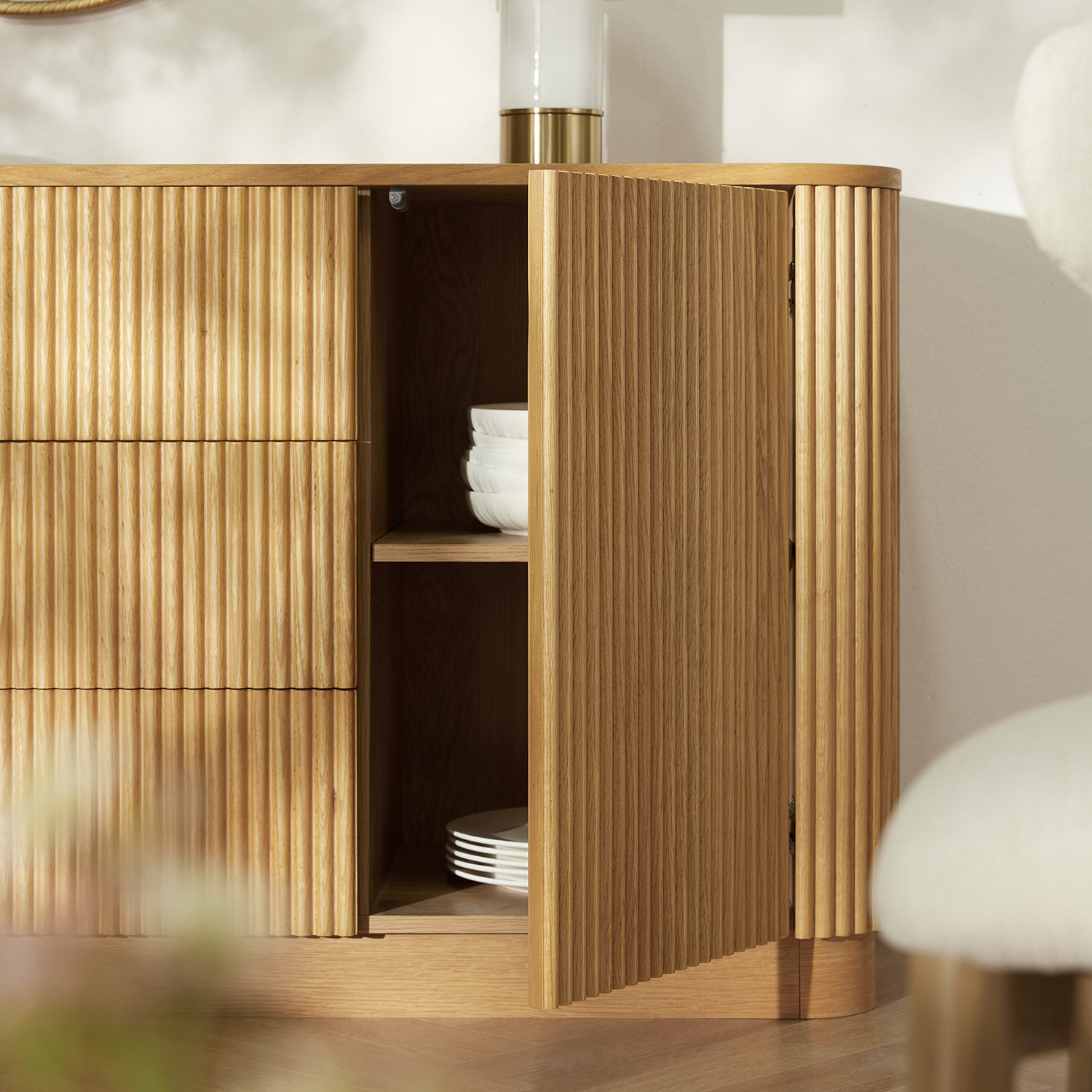 Maru Large 2-Door Sideboard with Drawers, Oak