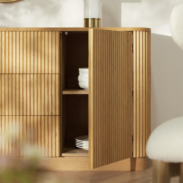 Maru Large 2-Door Sideboard with Drawers, Oak