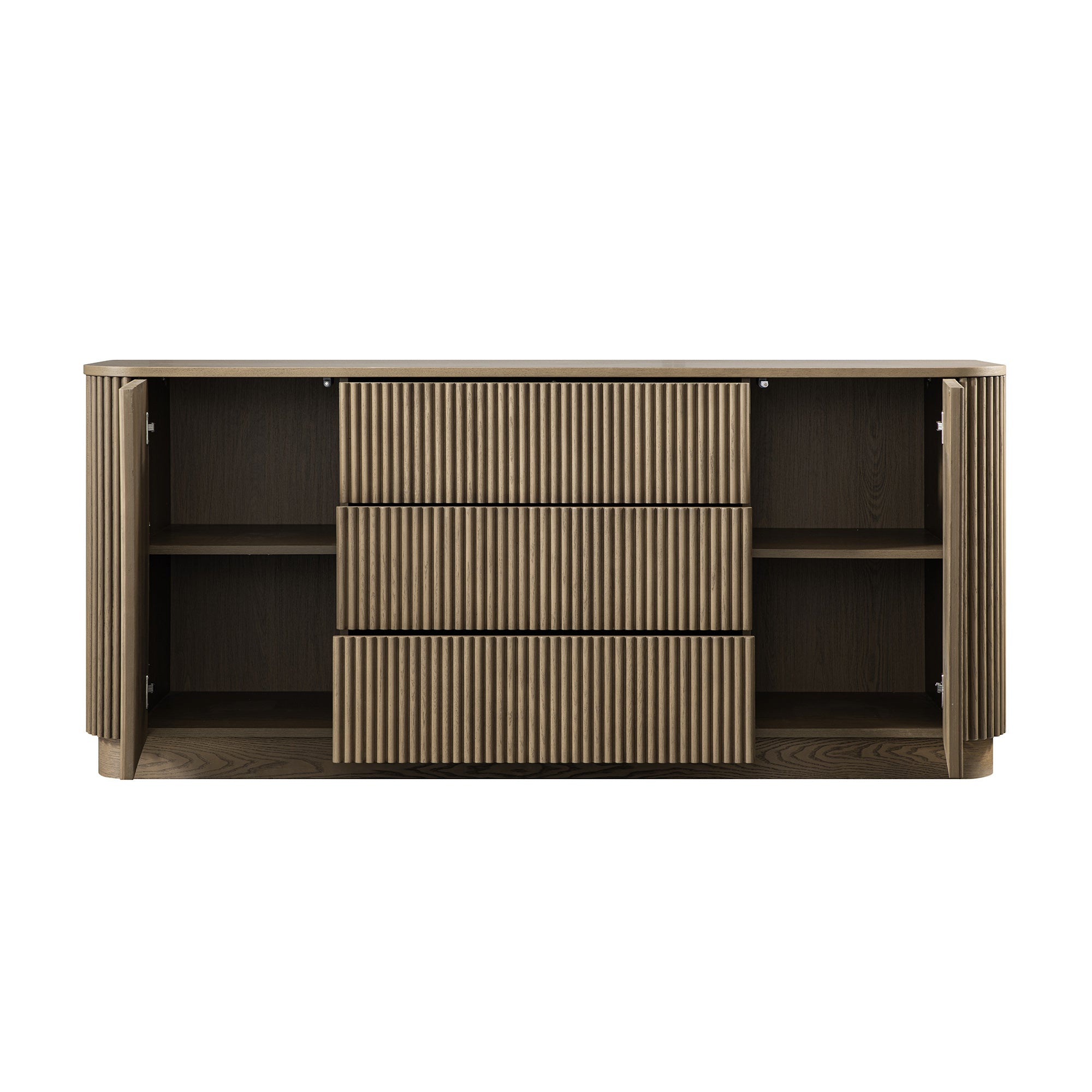 Maru Large 2-Door Sideboard with Drawers, Silver Oak