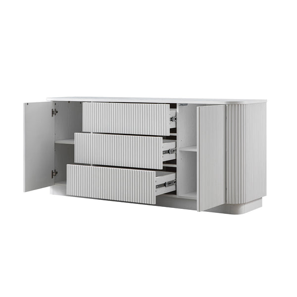 Maru Large 2-Door Sideboard with Drawers, Washed White