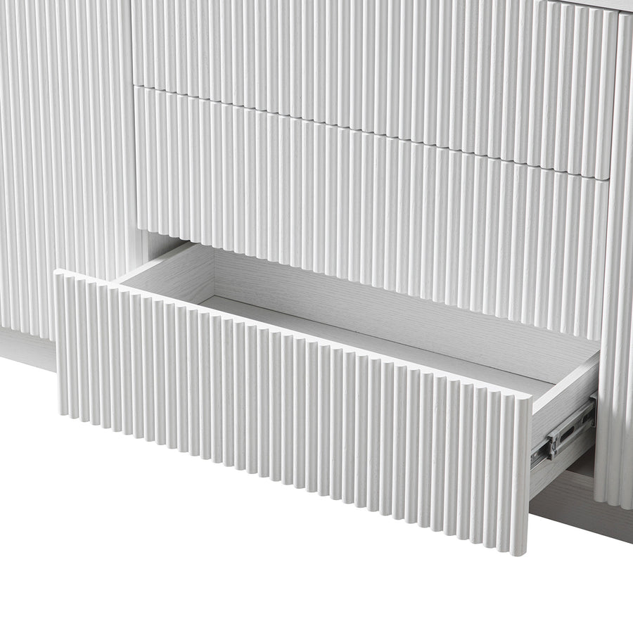 Maru Large 2-Door Sideboard with Drawers, Washed White