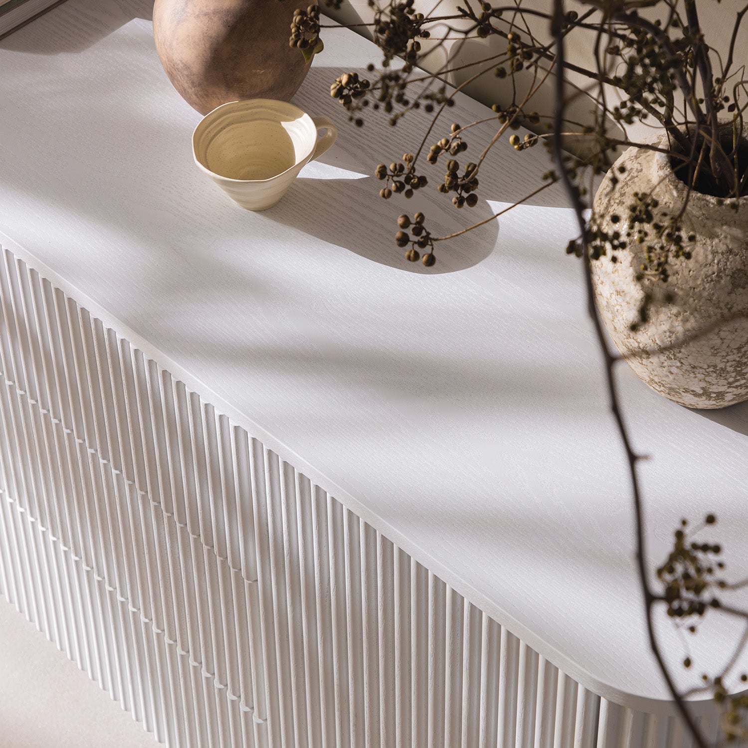 Maru Large 2-Door Sideboard with Drawers, Washed White