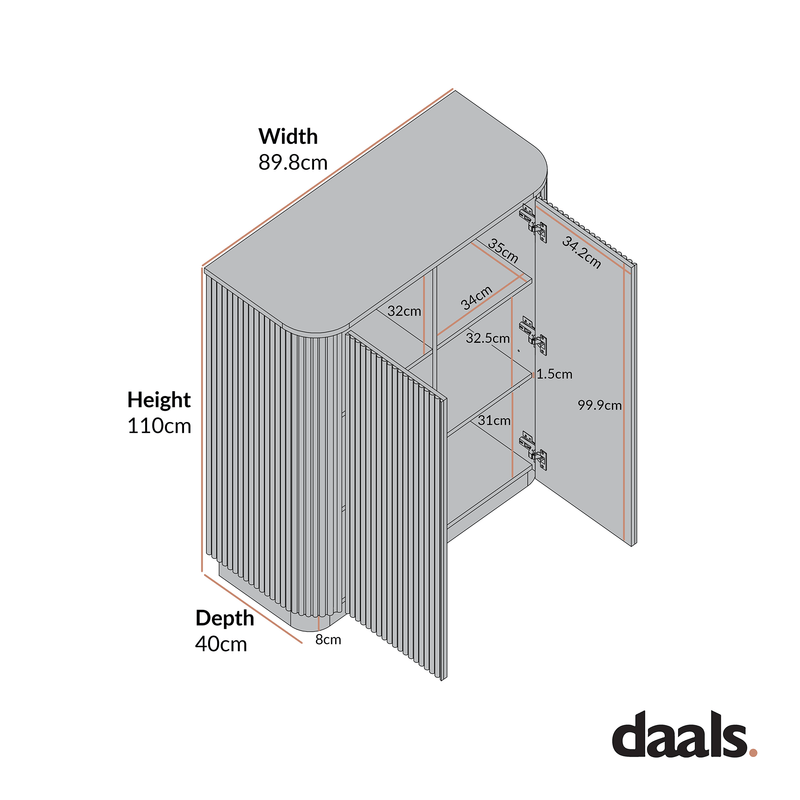 Maru Tall Cabinet, Washed White