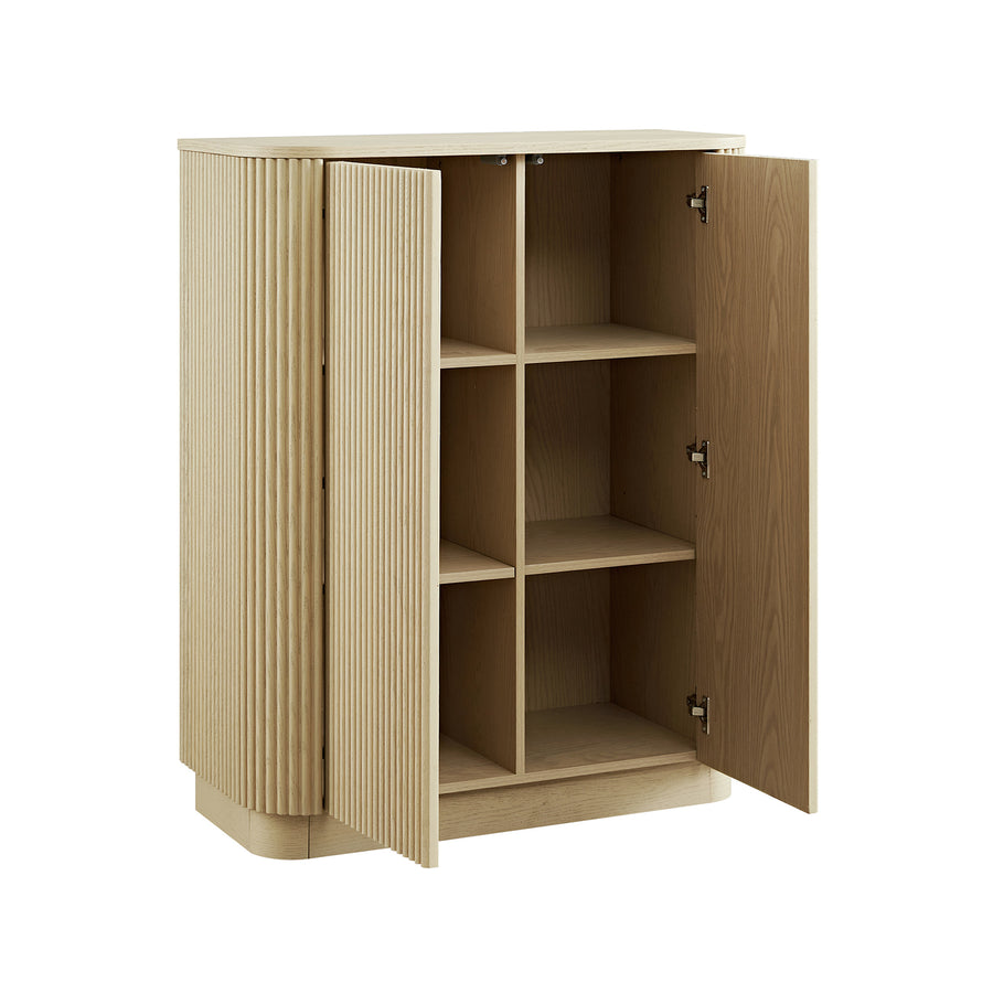 Maru Tall Cabinet, Greige Oak