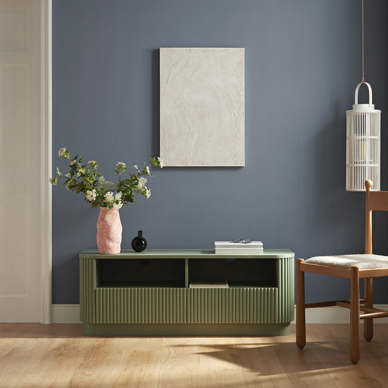 Maru 120cm TV Unit with Drawers, Sage Green - daals