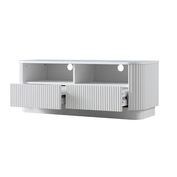 Maru 120cm TV Unit with Drawers, Washed White