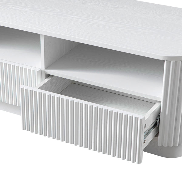 Maru 120cm TV Unit with Drawers, Washed White