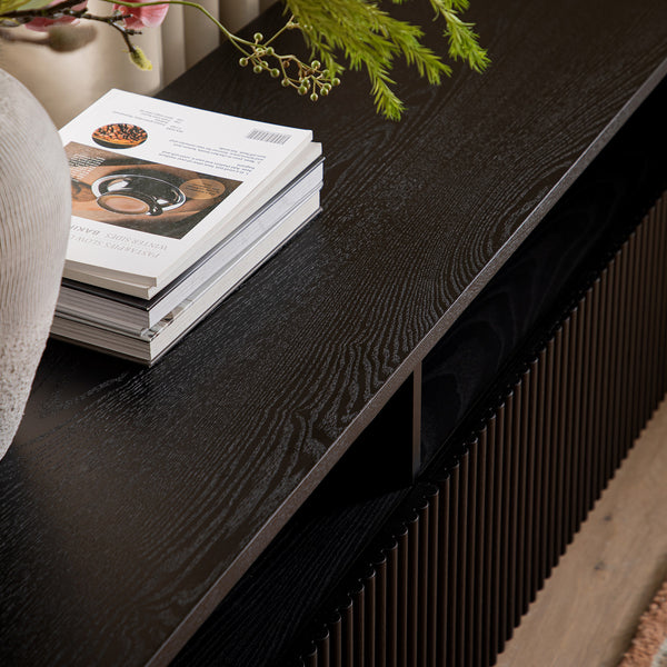 Maru 162cm TV Unit with Drawers, Black