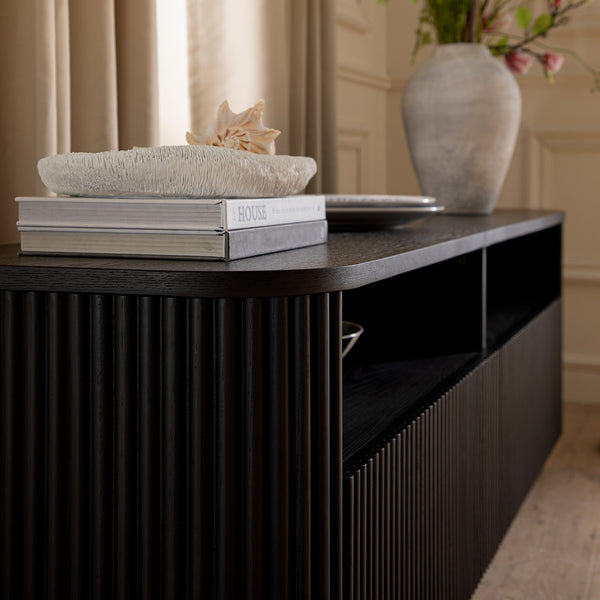 Maru 162cm TV Unit with Drawers, Black