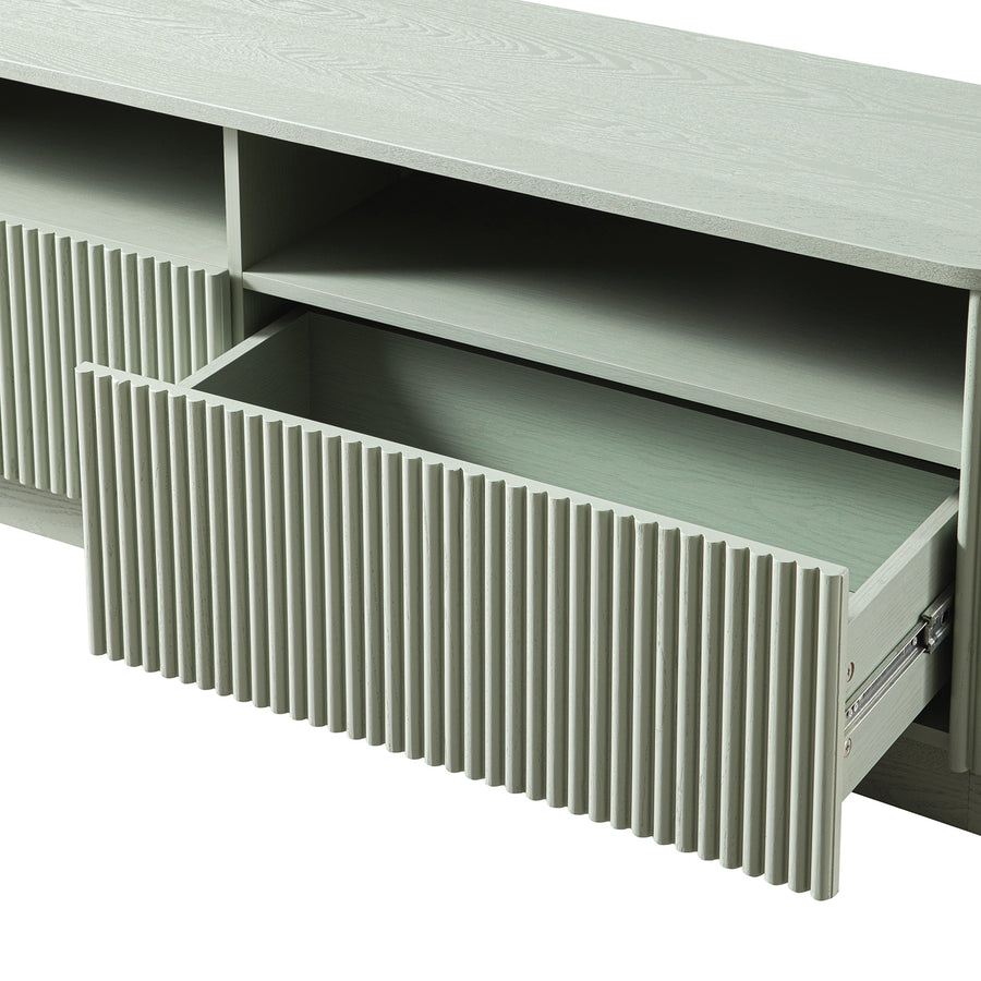 Maru 162cm TV Unit with Drawers, Sage Green