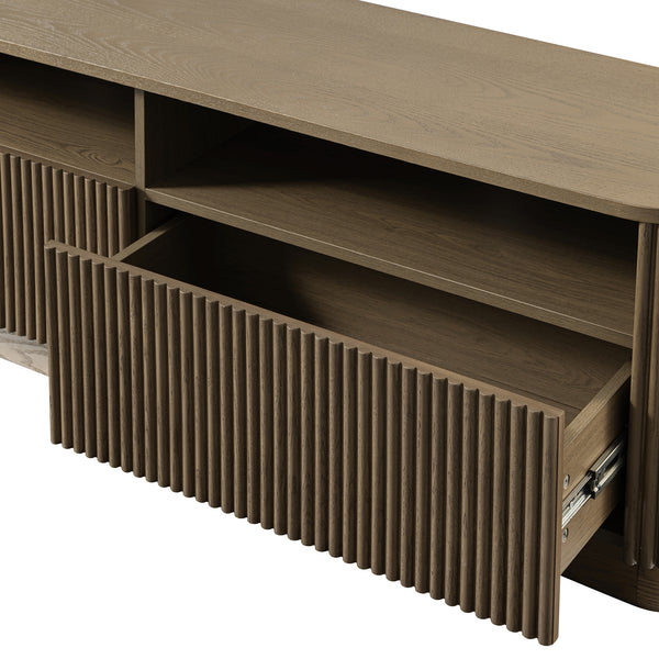 Maru 162cm TV Unit with Drawers, Silver Oak
