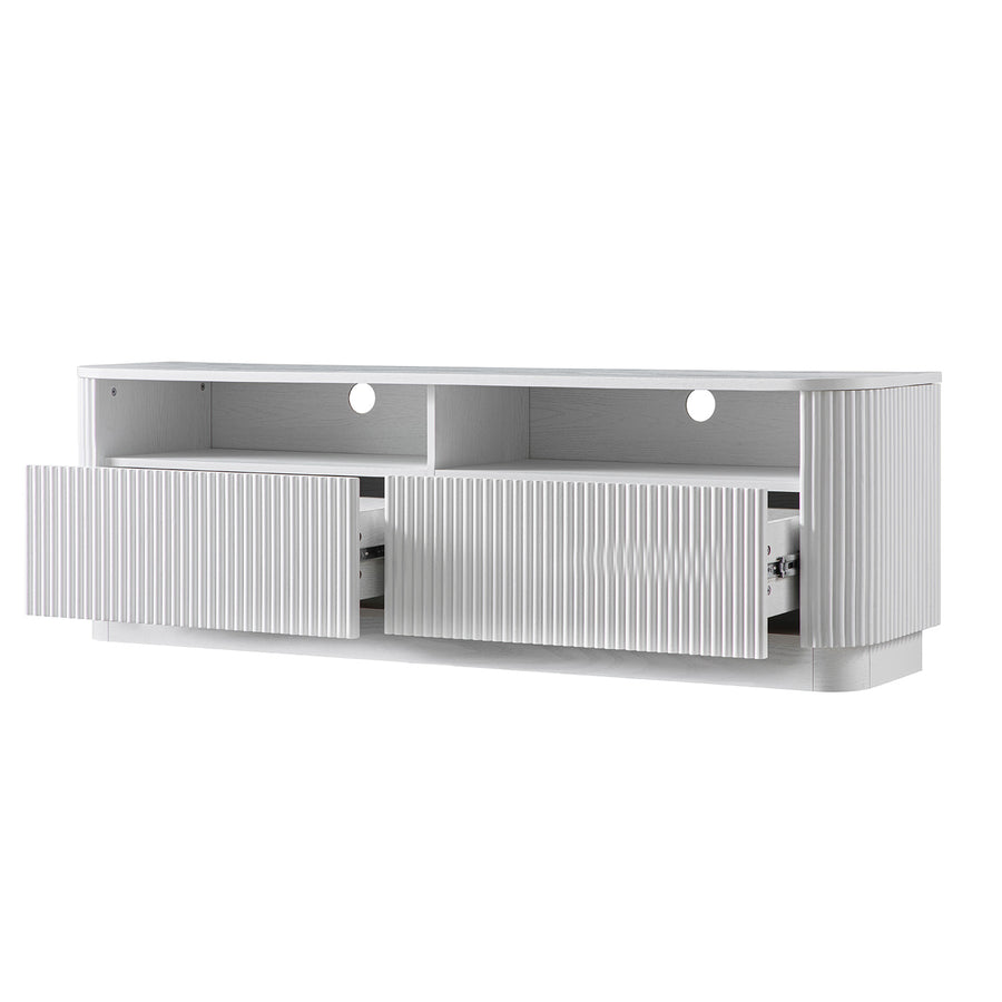 Maru 162cm TV Unit with Drawers, Washed White