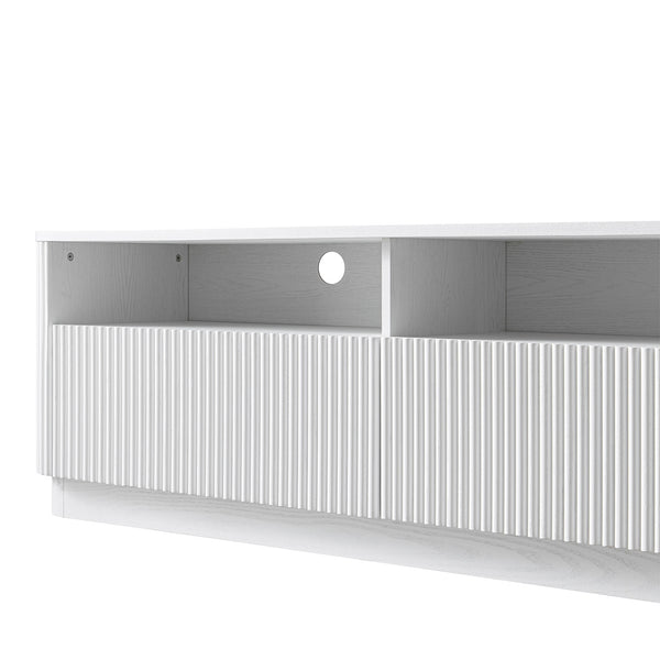 Maru 162cm TV Unit with Drawers, Washed White