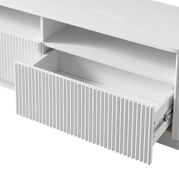 Maru 162cm TV Unit with Drawers, Washed White