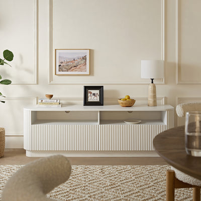 Maru 162cm TV Unit with Drawers, Washed White
