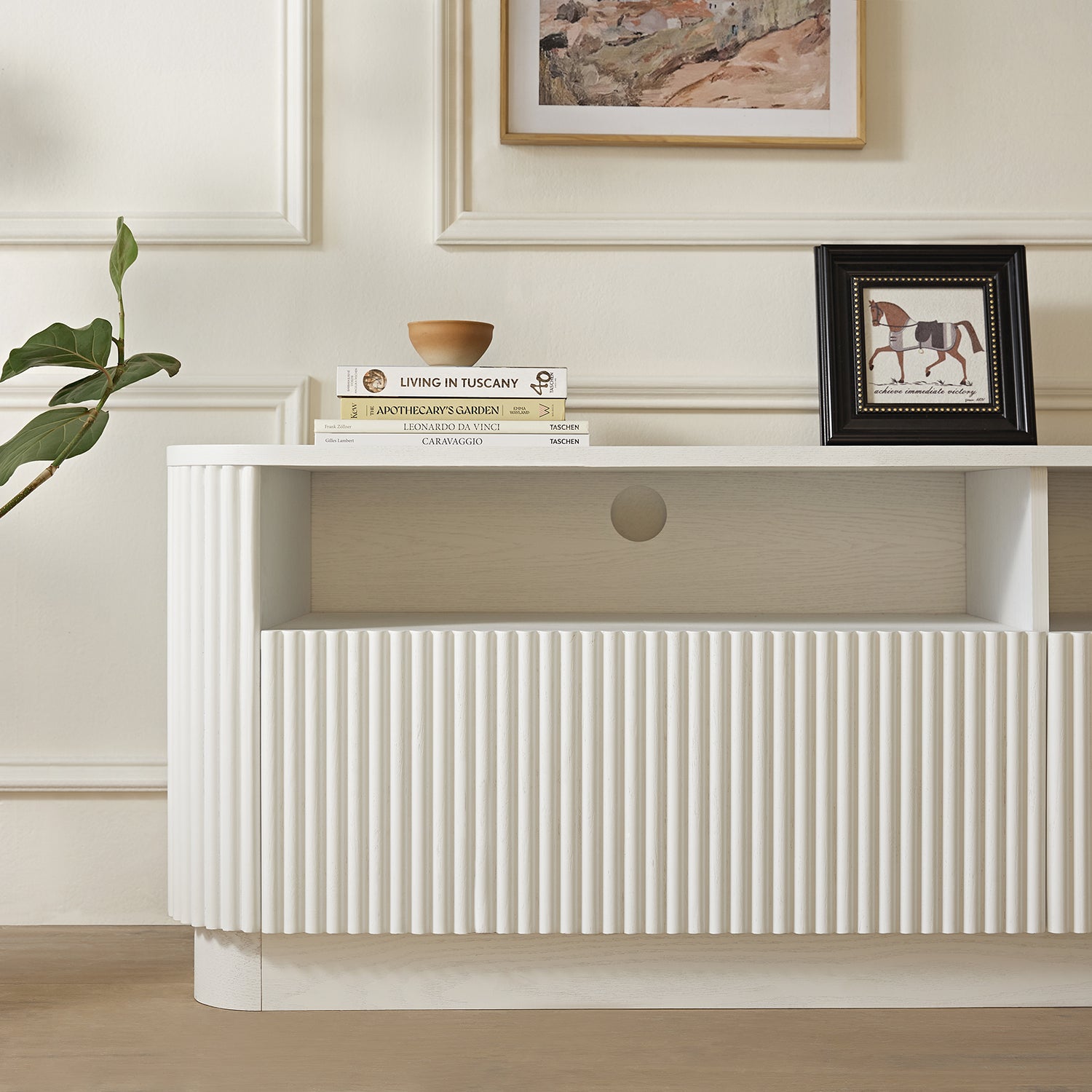 Maru 162cm TV Unit with Drawers, Washed White
