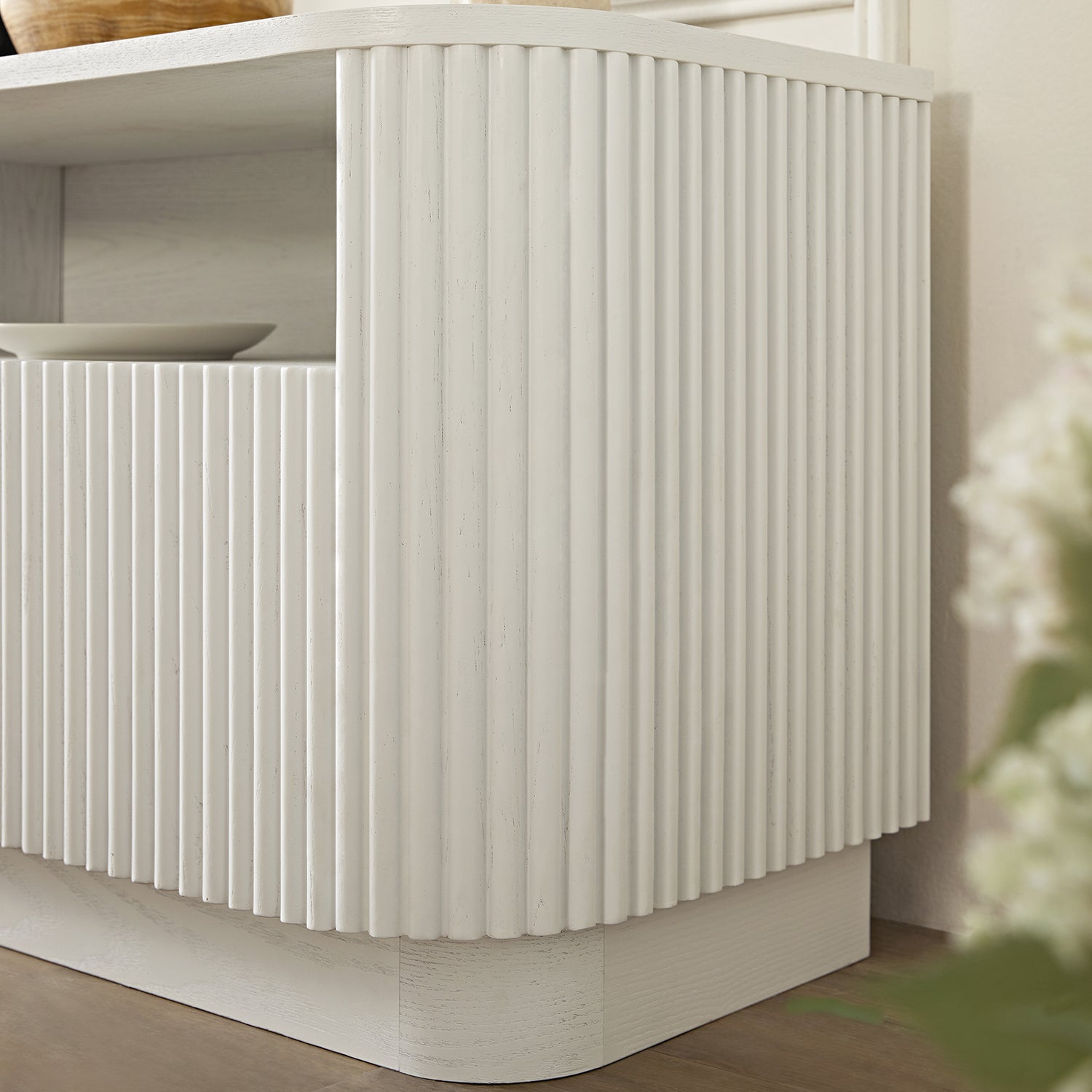 Maru 162cm TV Unit with Drawers, Washed White
