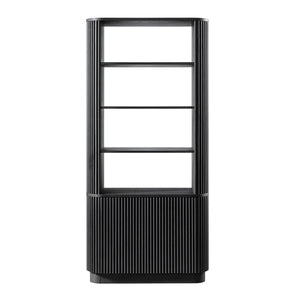 Maru Bookcase with Cabinet, Black
