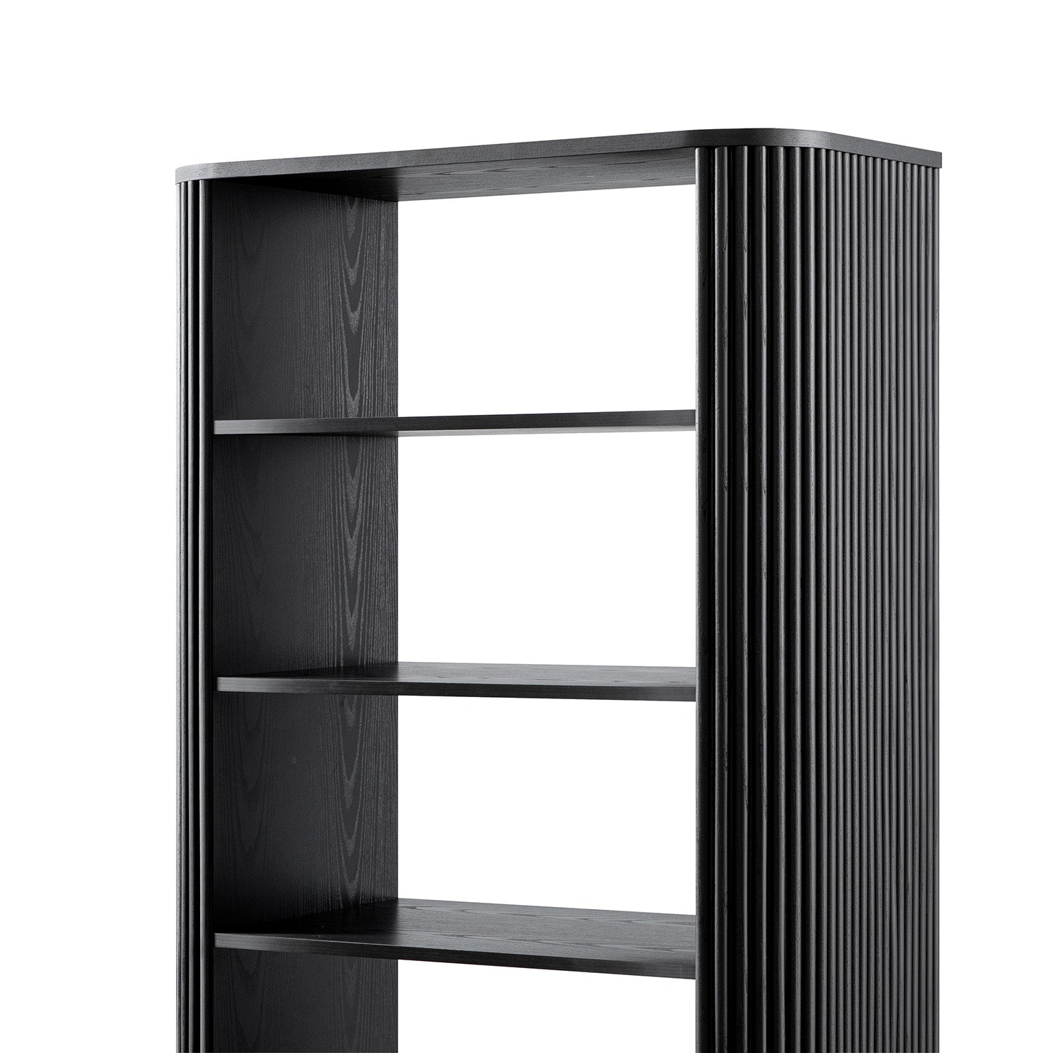 Maru Bookcase with Cabinet, Black