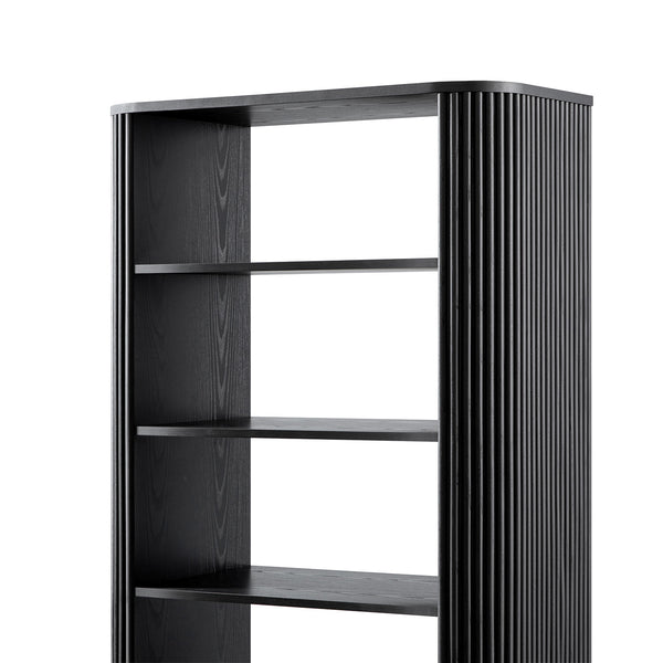 Maru Bookcase with Cabinet, Black