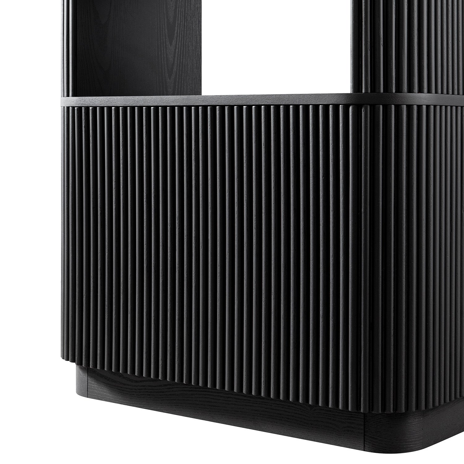 Maru Bookcase with Cabinet, Black