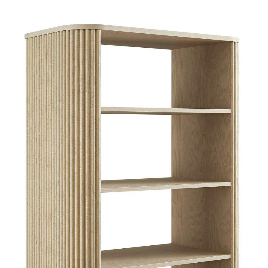 Maru Bookcase with Cabinet, Greige Oak